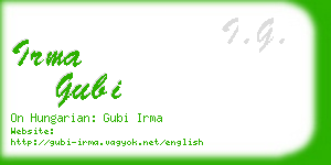 irma gubi business card